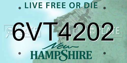 6VT4202 New Hampshire License Plate