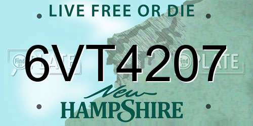 6VT4207 New Hampshire License Plate