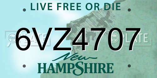 6VZ4707 New Hampshire License Plate