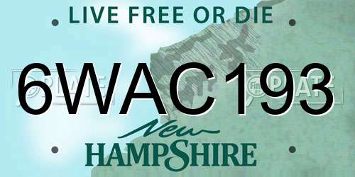 6WAC193 New Hampshire License Plate