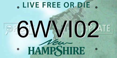 6WVI02 New Hampshire License Plate