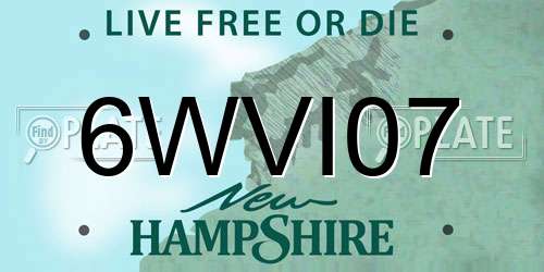 6WVI07 New Hampshire License Plate