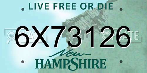 6X73126 New Hampshire License Plate