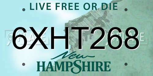 6XHT268 New Hampshire License Plate