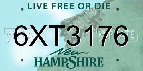 6XT3176 New Hampshire License Plate