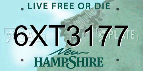 6XT3177 New Hampshire License Plate