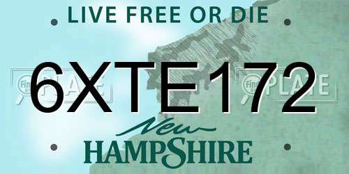 6XTE172 New Hampshire License Plate