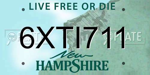 6XTI711 New Hampshire License Plate