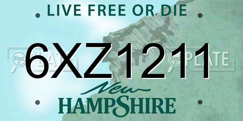 6XZ1211 New Hampshire License Plate
