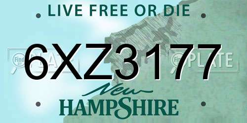 6XZ3177 New Hampshire License Plate