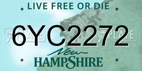 6YC2272 New Hampshire License Plate