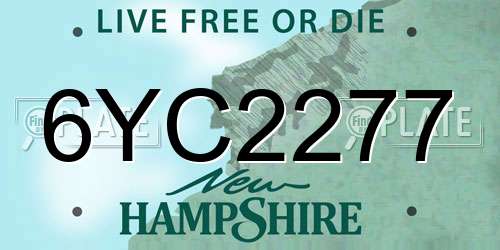 6YC2277 New Hampshire License Plate