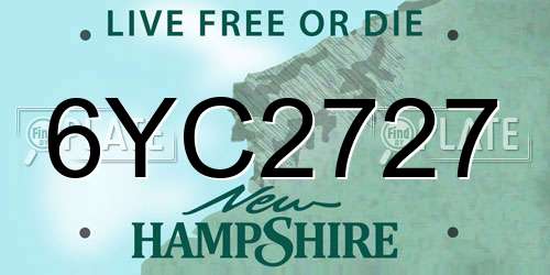 6YC2727 New Hampshire License Plate