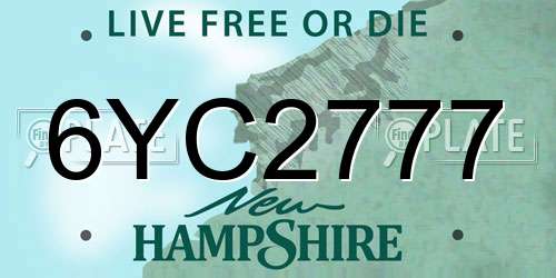 6YC2777 New Hampshire License Plate