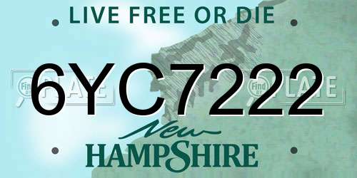 6YC7222 New Hampshire License Plate