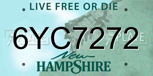 6YC7272 New Hampshire License Plate