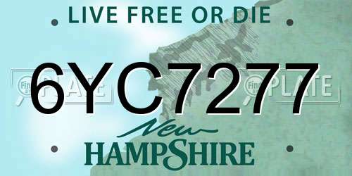 6YC7277 New Hampshire License Plate