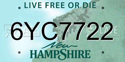 6YC7722 New Hampshire License Plate