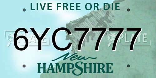 6YC7777 New Hampshire License Plate