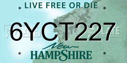 6YCT227 New Hampshire License Plate