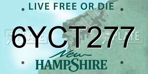 6YCT277 New Hampshire License Plate