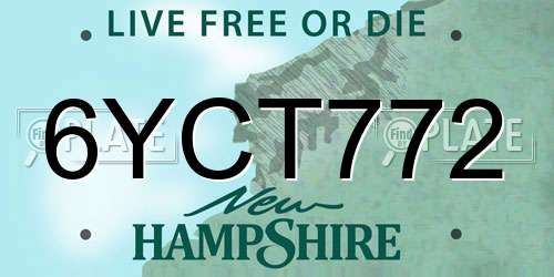 6YCT772 New Hampshire License Plate