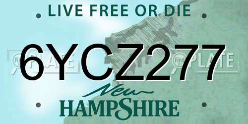 6YCZ277 New Hampshire License Plate