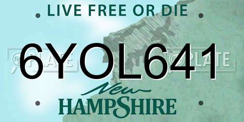 6YOL641 New Hampshire License Plate