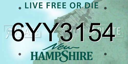 6YY3154 New Hampshire License Plate