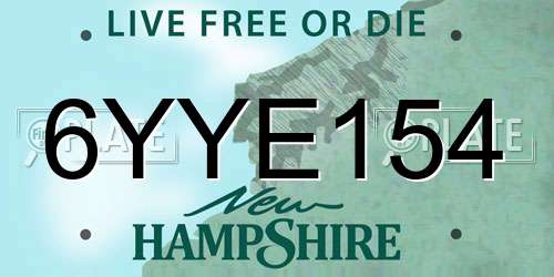 6YYE154 New Hampshire License Plate