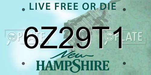 6Z29T1 New Hampshire License Plate
