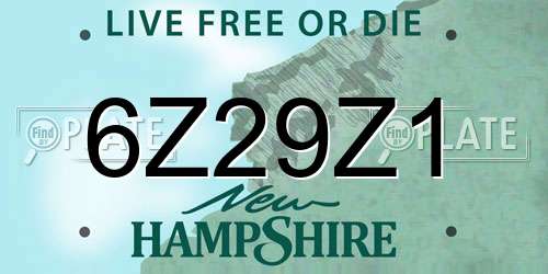 6Z29Z1 New Hampshire License Plate