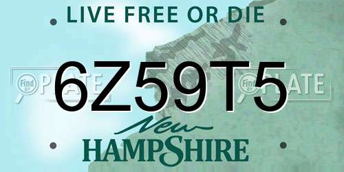 6Z59T5 New Hampshire License Plate