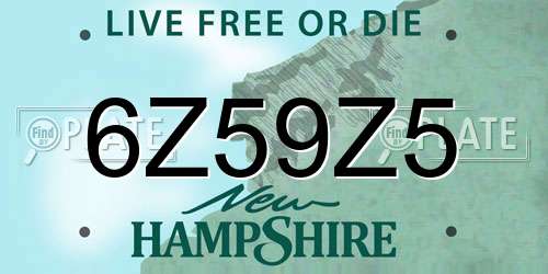 6Z59Z5 New Hampshire License Plate