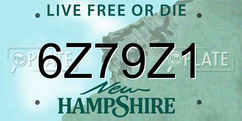 6Z79Z1 New Hampshire License Plate