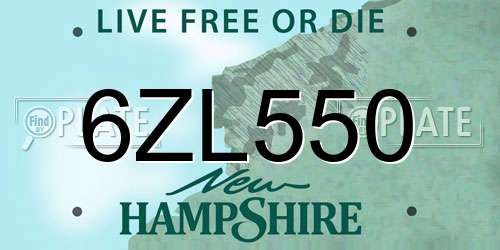 6ZL550 New Hampshire License Plate