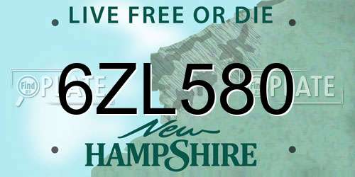 6ZL580 New Hampshire License Plate