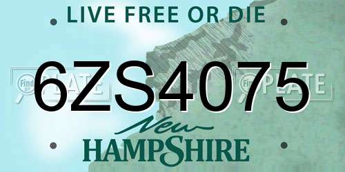 6ZS4075 New Hampshire License Plate