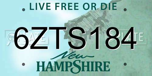 6ZTS184 New Hampshire License Plate