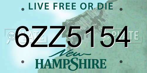 6ZZ5154 New Hampshire License Plate