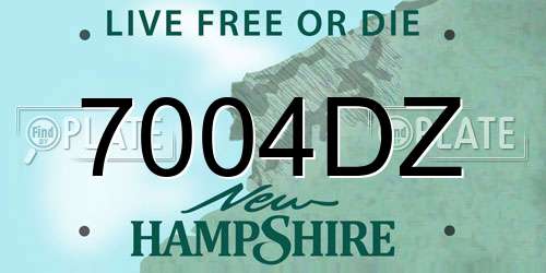 7004DZ New Hampshire License Plate