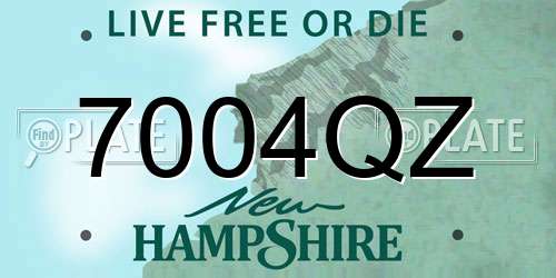 7004QZ New Hampshire License Plate