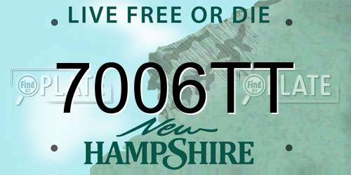 7006TT New Hampshire License Plate