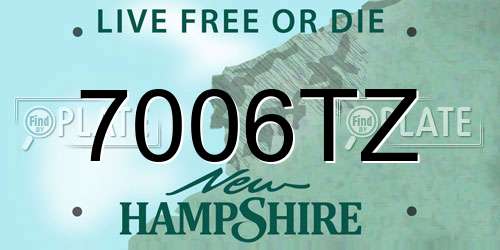 7006TZ New Hampshire License Plate