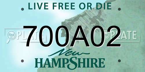 700A02 New Hampshire License Plate