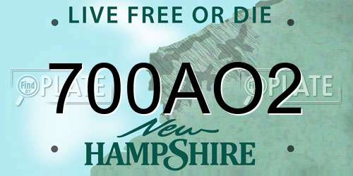 700AO2 New Hampshire License Plate