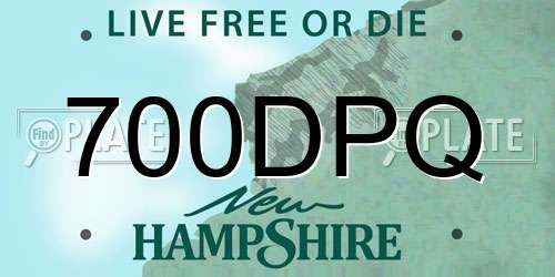 700DPQ New Hampshire License Plate