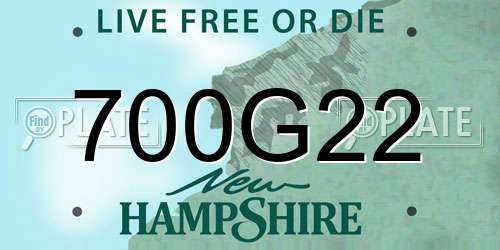 700G22 New Hampshire License Plate