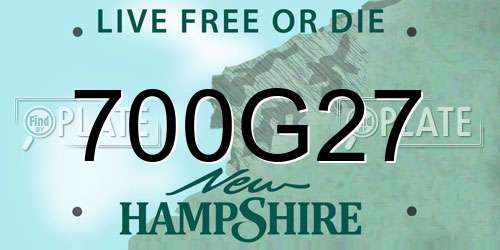 700G27 New Hampshire License Plate