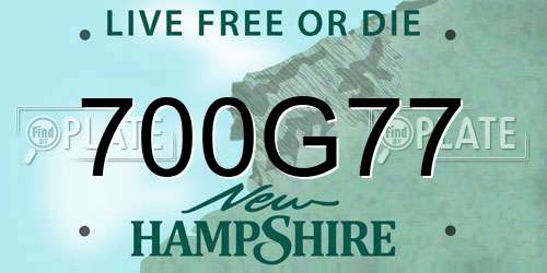 700G77 New Hampshire License Plate
